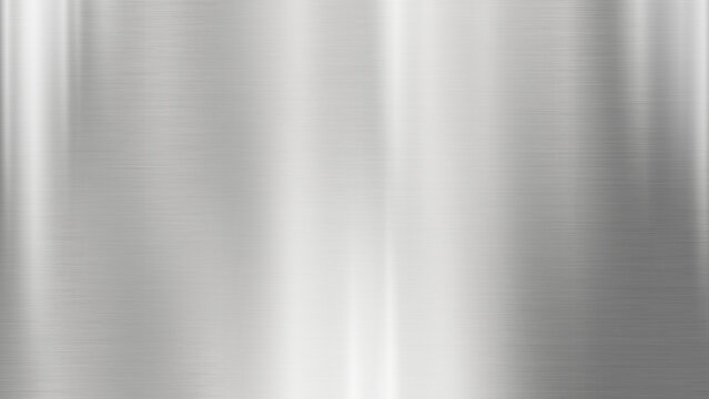 Brushed stainless steel metal texture with fine horizontal grain and subtle vertical light variations, creating a clean silver gray industrial background.