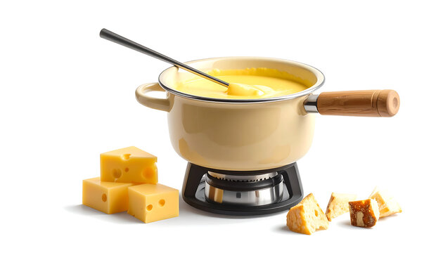 Swiss cheese fondue pot	