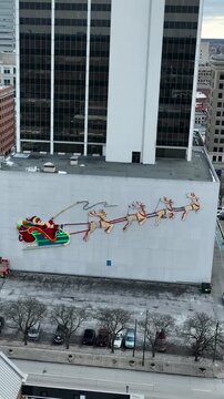 Fort Wayne Indiana Santa Claus on Building