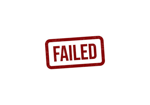 Red failed stamp on transparent background isolated on transparent background