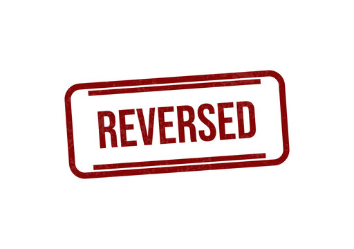Red reversed stamp with bold white text isolated on transparent background