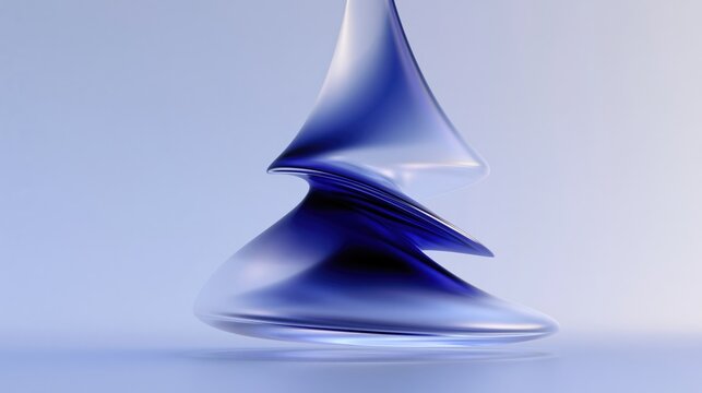 Growth represented by abstract translucent blue spiral shape with smooth flowing layers and glossy gradient