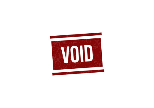 Red void stamp on white background isolated on transparent background