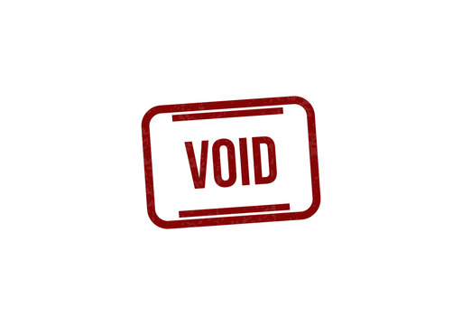 Red void stamp with bold text label isolated on transparent background