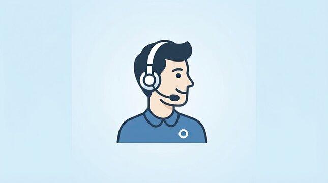 Friendly customer service representative wearing a headset in profile view