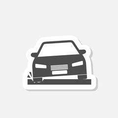 Fototapeta premium Pothole sign icon sticker isolated on gray background