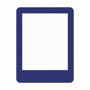 E-ink reader on a stand, blank screen, cool flat tech style