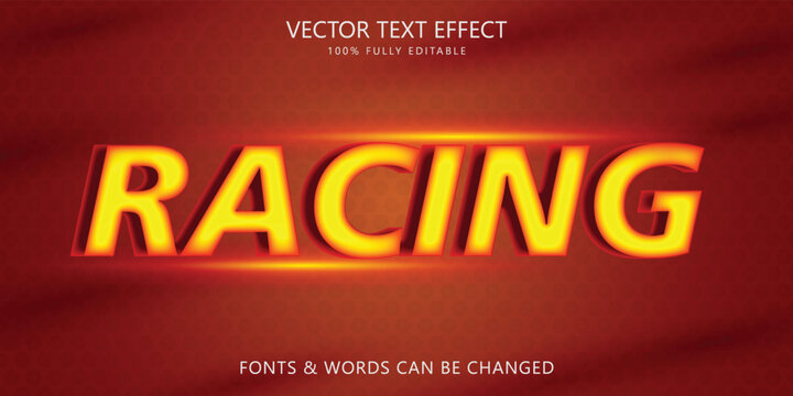 Racing text effect, Editable text effect vector graphic of Speed race
