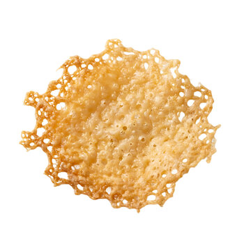 Parmesan Frico Cheese Wafer Isol Isolated On Transparent Background