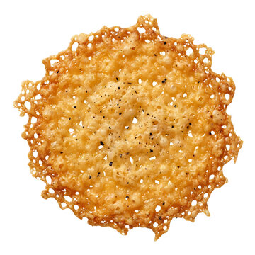 Parmesan Frico Cheese Wafer Isol Isolated On Transparent Background