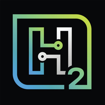 Hydrogen H2 logo vector
