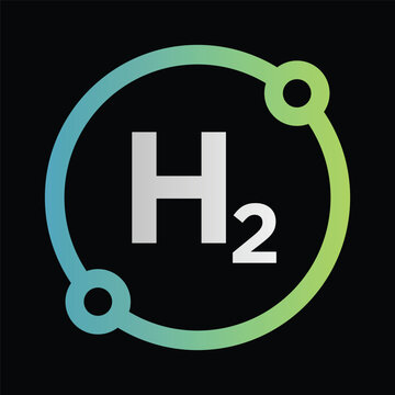 Hydrogen H2 logo vector