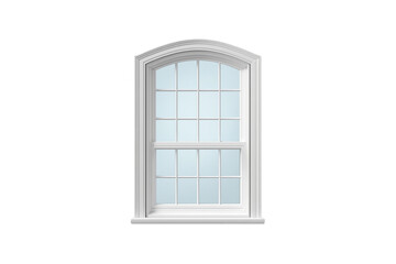 Fototapeta premium Tall arched window with pale blue glass panes