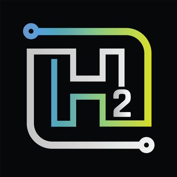 Hydrogen H2 logo vector