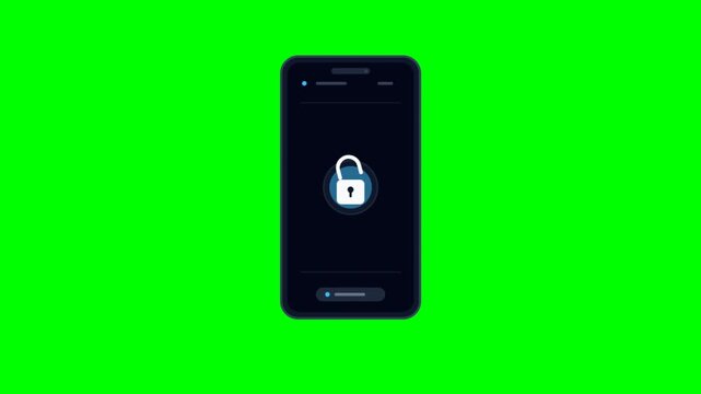 Smartphone Lock Screen Demonstration Against Bright Green Background.