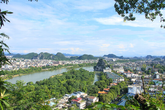 Bird&rsquo;s Eye View of Guilin from Diecai Hill, China