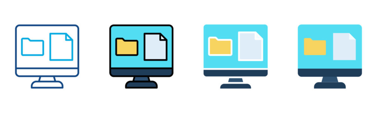 Monitor Icon Multiple Style Collection