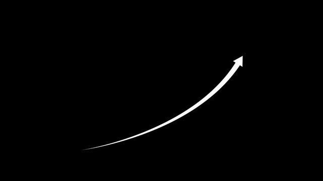 Animated arrows for the overlay video layer. Business growth arrow and graph chart, Business line arrow, improvement, business strategy, arrow rising up. directional arrow animation.