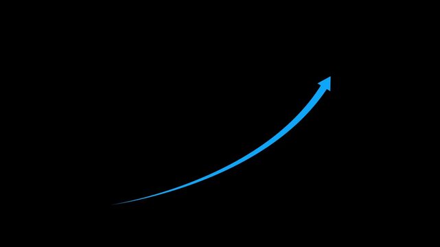 Animated arrows for the overlay video layer. Business growth arrow and graph chart, Business line arrow, improvement, business strategy, arrow rising up. directional arrow animation.