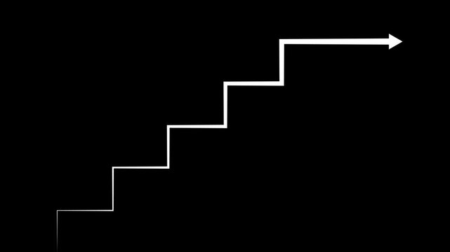 upward pointing arrow graph line showing business growth isolated on transparent background