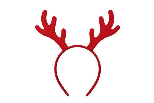 Red Christmas reindeer antler headband