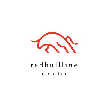bull line art logo minimalist animal branding