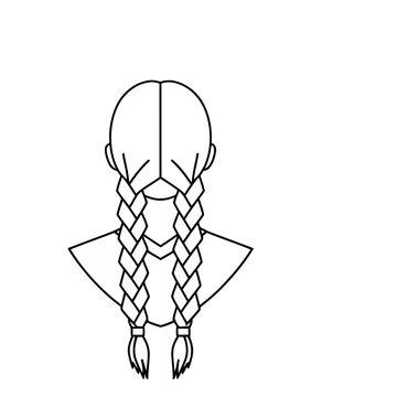 Illustration of a person with braided hair from behind