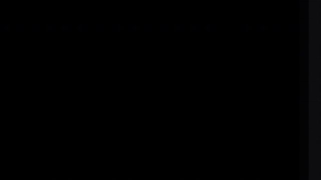 黒の正方形が横に滑り込んで流れ去るスライドワイプの透過トランジション映像
