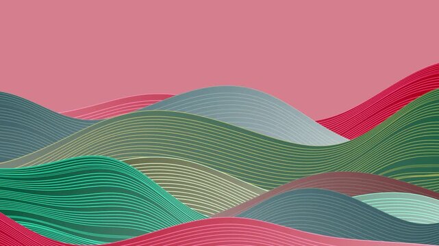 Abstract rolling hills landscape 4K