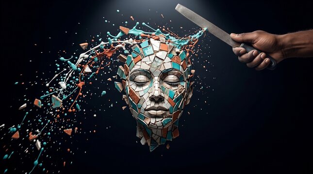 Visualizes the journey of self-discovery, piecing together identity, and personal transformation
