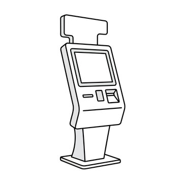 Interactive kiosk with screen and card reader
