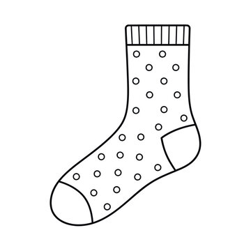 Line art sock with polka dots