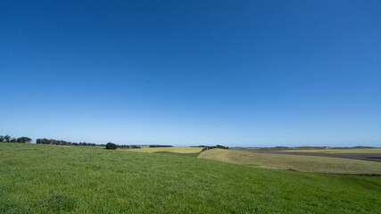 Fototapeta premium Vibrant Green Hills in an Open Landscape
