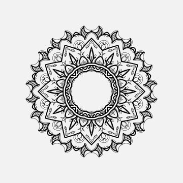 round frame with floral ornament