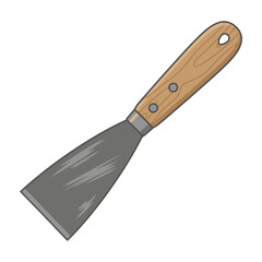 Obraz premium Metal Putty Knife with Wooden Handle for Construction and Repair