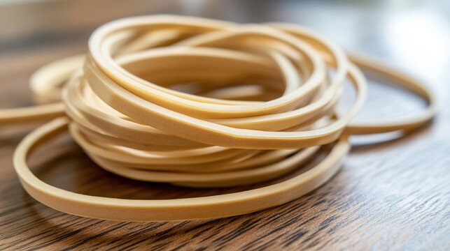 flex. A stretched rubber band returning to shape in macro view on clean background. STEM education sheets, lab safety posters, designed for STEM education and laboratory safety posters.