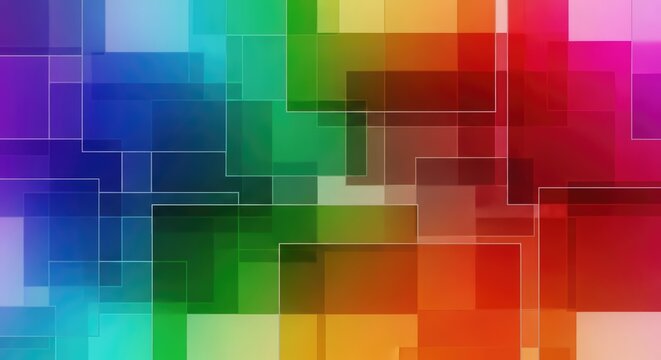 Vibrant Abstract Geometric Rectangles Overlapping in Colorful Digital Background
