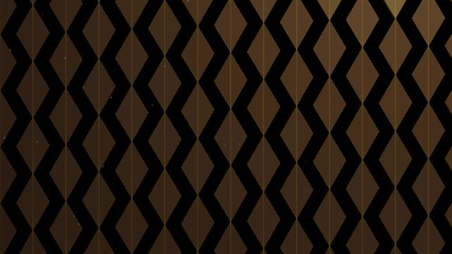 Abstract gold and black zigzag chevron geometric pattern motion background showcasing luxury aesthetic design elements for high end branding or digital media projects.