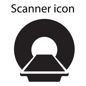 Medical CT scanner ring machine vector icon isolated on white background