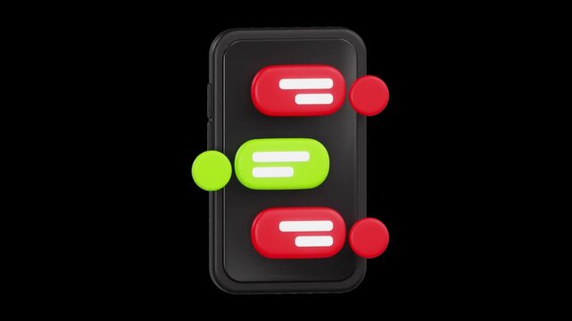 Smartphone Chat Messages | Alpha Channel