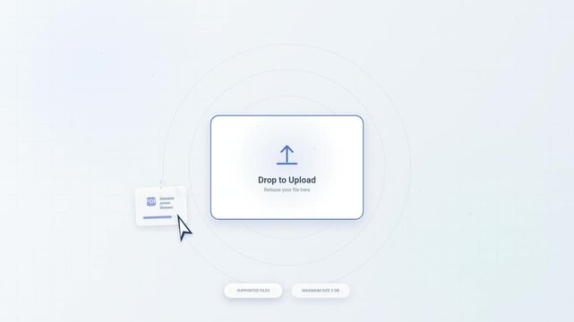 Minimalist Drag and Drop File Upload Interface Animation