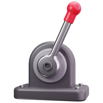Industrial Control Lever 3D Illustrations