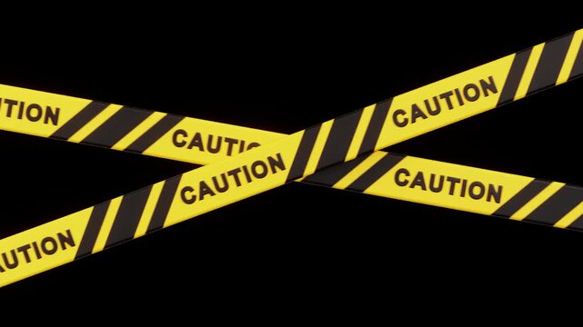 Caution Warning Tape Barrier | Alpha Channel