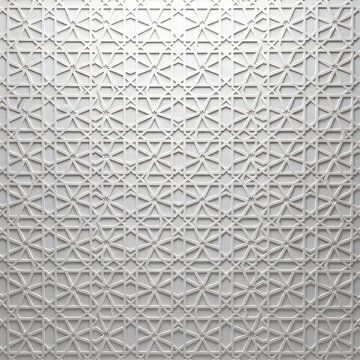 White geometric pattern with islamic style star shapes