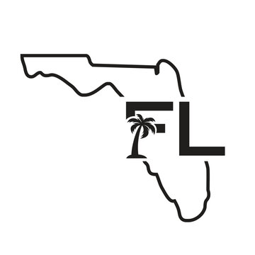 Florida FL logo with palm tree