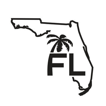 Florida FL logo with palm tree
