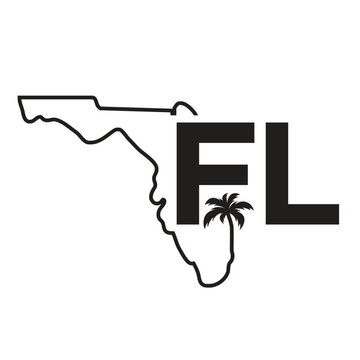 Florida FL logo with palm tree
