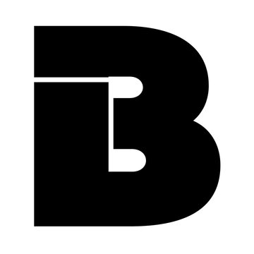 Letter B heavy black modular stencil font flat icon