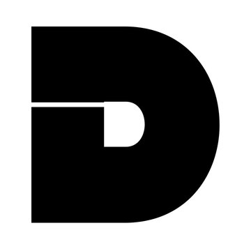 Letter D ultra bold futuristic display font logo icon