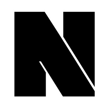 Letter N modular brutalist esports display font icon